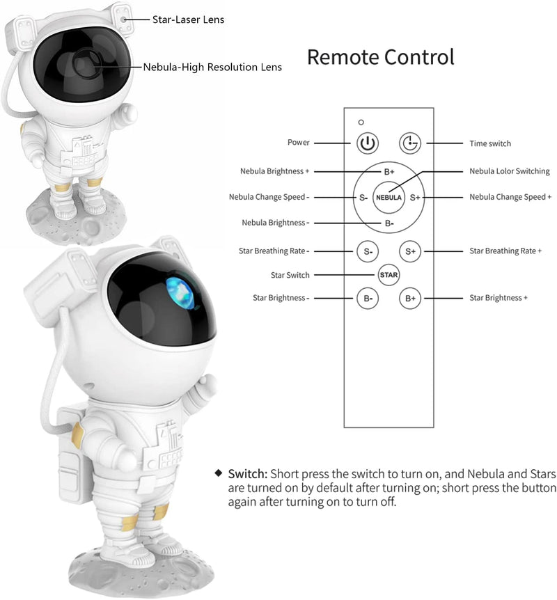 Astronauta Projetor Galáxia