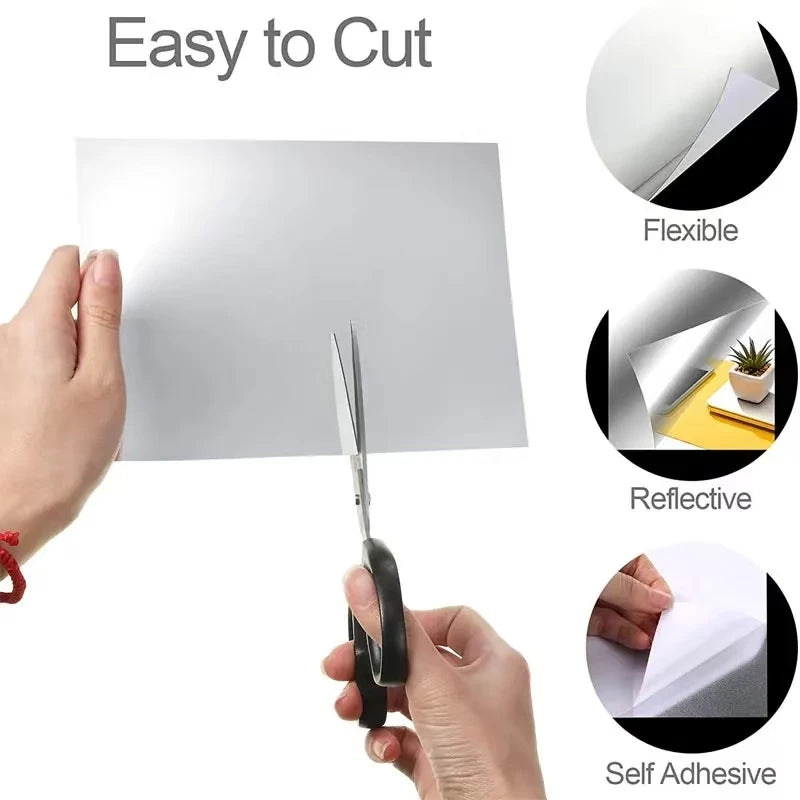 Adesivos de parede espelhados autoadesivos 3D 4 peças